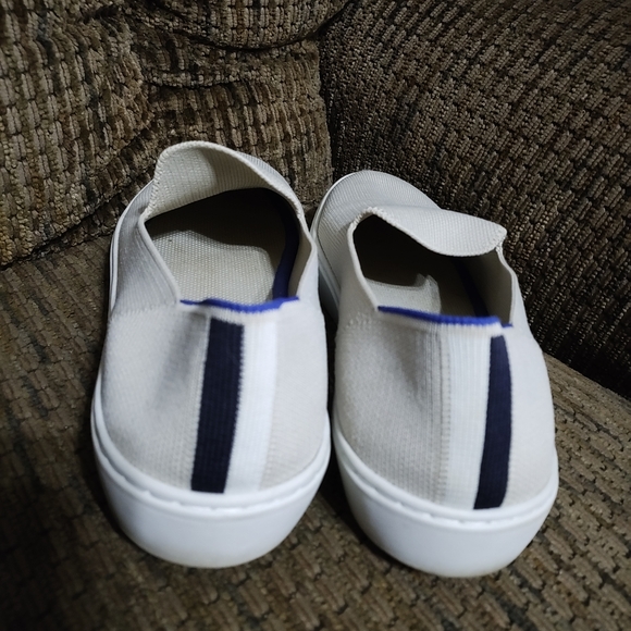 Rothy's Slip On Sneakers The Original Sand Beige Blue Women's Sz 8 Clean - Picture 8 of 11